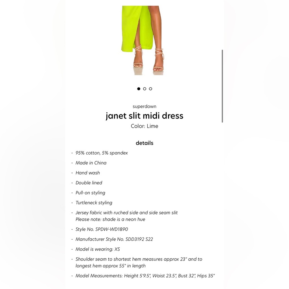 Superdown 💛Neon Yellow High Low Dress - Picture 6 of 9